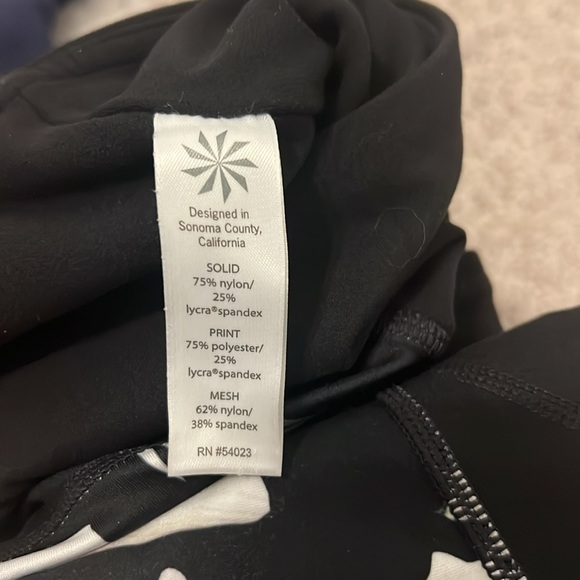 Athleta Blossom Intuition Small 7/8 floral black leggings with mesh on the legs - Picture 3 of 4